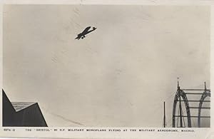 Bristol Monoplane War Aircraft At Military Aerodrome Madrid Old Postcard