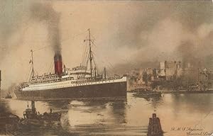 RMS Ascania Cunard Line Ship Rare Antique Postcard