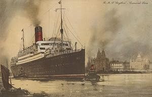 RMS Scythia Cunard Line Ship Antique Postcard
