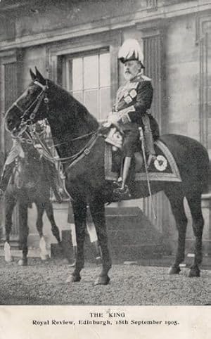 King Edward VII at Royal Review Edinburgh 1905 Rare Postcard