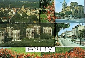 Ecully Commune France 6 Multi Views Rare Postcard