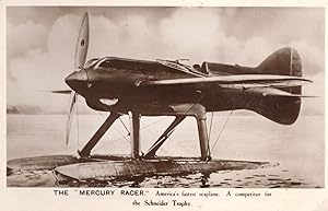 The Mercury Racer America Seaplane Schneider Trophy RPC Old Postcard