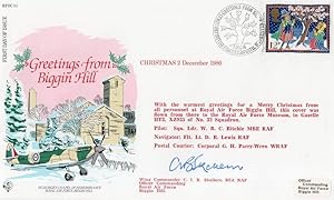 Greetings From Biggins Hill Wing Commander Hand Signed Christmas FDC