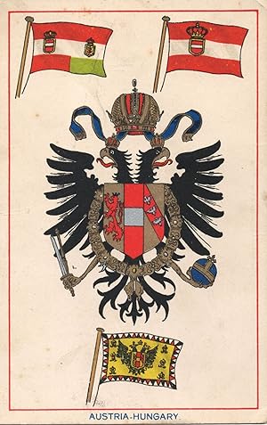 Austria Hungary Coat Of Arms Heraldry Antique Postcard