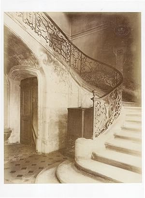 Hotel De La Brinvilliers Staircase Paris Victorian Eugene Atget French Photo Postcard