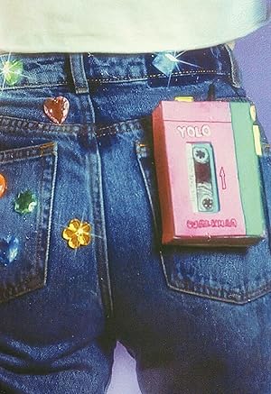 Girls Pink Childrens Old Walkman on Jeans Plain Back Postcard