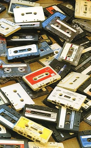 1980s Old Neglected Cassette Tape Collection Plain Back Postcard