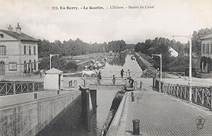 Cattle On Bridge at Canal Le Guetin En Berry French Antique Postcard