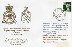 RAF Valley Freedom Of Bangor 1974 Welsh Military Hand Signed FDC