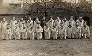 HMS Ganges B4 Class WW1 Sailors Military Ship Crew War Postcard