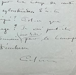 Imagen del vendedor de Amusante lettre de Colette  Lopold Marchand "j'ai le galuchat ! Il est prasin, carr, acutangle et galu" a la venta por Traces Ecrites