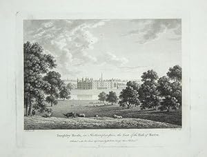 Original Antique Engraving Illustrating Burghley House in Northamptonshire, The Seat of the Earl ...