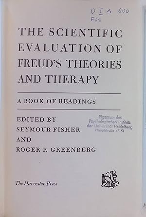 Bild des Verkufers fr Scientific Evaluation of Freud's Theories and Therapy: A Book of Readings zum Verkauf von books4less (Versandantiquariat Petra Gros GmbH & Co. KG)