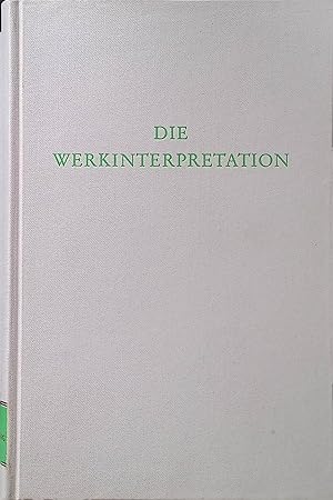 Imagen del vendedor de Die Werkinterpretation. Wege der Forschung ; Bd. 36 a la venta por books4less (Versandantiquariat Petra Gros GmbH & Co. KG)