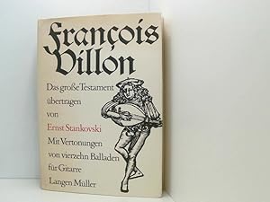 Bild des Verkufers fr Das grosse Testament mit Vertonungen von 14 Balladen fr Gitarre u. 17 Holzschn. aus e. mittelalterl. Totentanz zum Verkauf von Book Broker