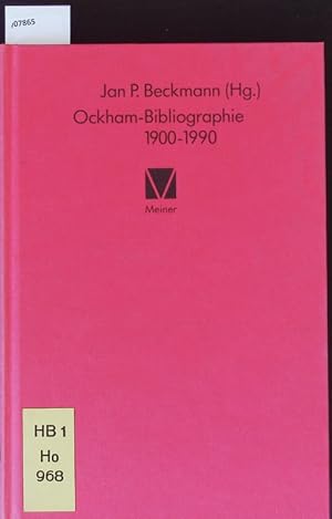 Bild des Verkufers fr Ockham-Bibliographie. 1900 - 1990. zum Verkauf von Antiquariat Bookfarm