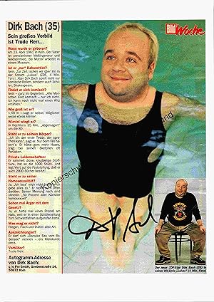 Bild des Verkufers fr Original Autogramm Dirk Bach (1961-2012) /// Autograph signiert signed signee zum Verkauf von Antiquariat im Kaiserviertel | Wimbauer Buchversand