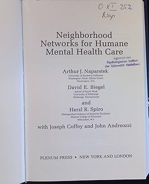 Seller image for Neighborhood Networks for Humane Mental Health Care for sale by books4less (Versandantiquariat Petra Gros GmbH & Co. KG)