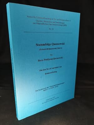 Seller image for Stammfolge Quassowski (Zeitschrift Quassowski, Heft 6): Nachdruck der Zeitschrift Quassowski Heft 1-5 (1919-1932). for sale by ANTIQUARIAT Franke BRUDDENBOOKS
