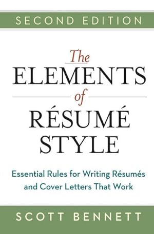 Immagine del venditore per The Elements of Resume Style Softcover venduto da AHA-BUCH GmbH
