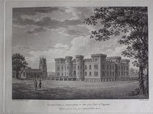 Original Antique Engraving Illustrating Enmore Castle in Somersetshire, the Seat of the Earl of E...