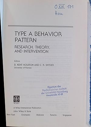 Bild des Verkufers fr Type a Behavior Pattern: Research, Theory and Intervention Wiley Series on Health Psychology/Behavioral Medicine zum Verkauf von books4less (Versandantiquariat Petra Gros GmbH & Co. KG)