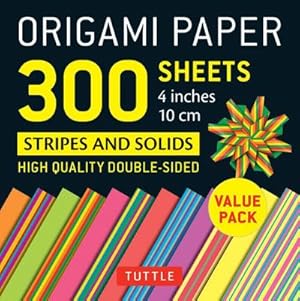 Bild des Verkufers fr Origami Paper 300 Sheets Stripes and Solids 4 (10 CM) : Tuttle Origami Paper: Double-Sided Origami Sheets Printed with 12 Different Designs zum Verkauf von AHA-BUCH GmbH