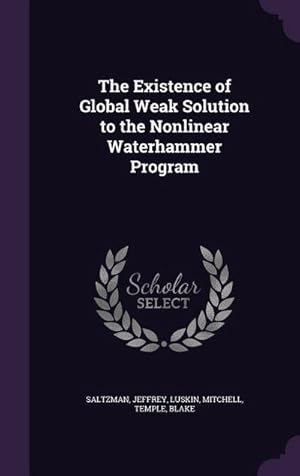 Bild des Verkufers fr The Existence of Global Weak Solution to the Nonlinear Waterhammer Program zum Verkauf von AHA-BUCH GmbH