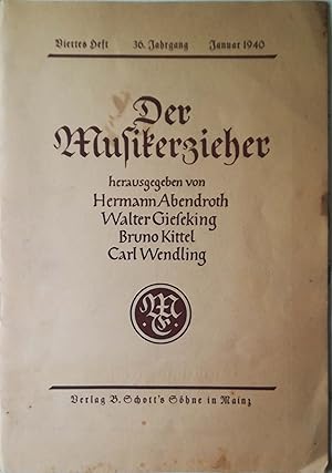 Seller image for Der Musikerzieher. Deutsche Tonk�nstler-Zeitung / Deutsche Musik-Zeitung. Januar 1940, 36. Jahrgang, Nummer 4. for sale by Versandantiquariat Ruland & Raetzer