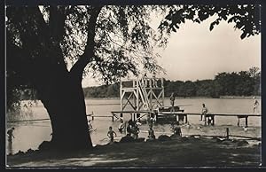 Bild des Verk�ufers f�r Ansichtskarte Heinersdorf /Kreis F�rstenwalde, Badestelle mit Badeg�sten zum Verkauf von Bartko-Reher