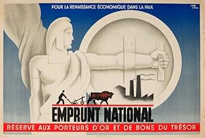 Seller image for Emprunt National Jean Carlu Art Deco for sale by AntikBar Original Vintage Posters