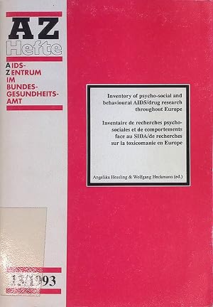 Immagine del venditore per Inventory of psycho-social and behavioural AIDS/drug research throughout Europe/ Inventaire de recherches psycho-sociales et de comportements face au SIDA/de recherches sur la toxiomanie en Europe venduto da books4less (Versandantiquariat Petra Gros GmbH & Co. KG)