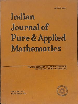 Seller image for Indian Journal of Pure And Applied Mathematics Vol. 14, No. 11 for sale by Majestic Books