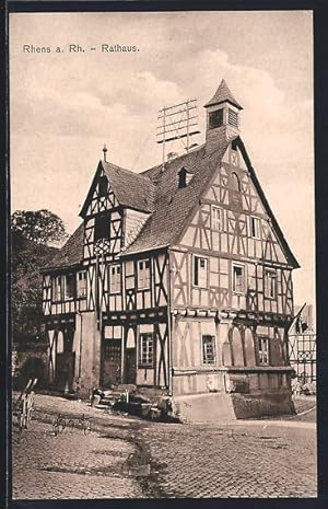 Imagen del vendedor de Ansichtskarte Rhens a. Rh., Strassenpartie mit Rathaus a la venta por Bartko-Reher