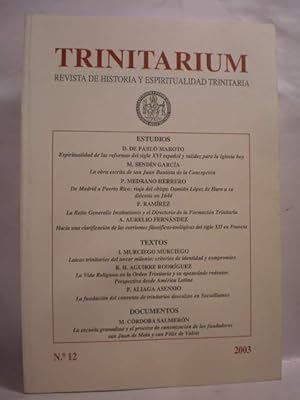 Immagine del venditore per Trinitarium. Revista de historia y espiritualidad trinitaria N� 12 - 2003 venduto da Librer�a Antonio Azor�n