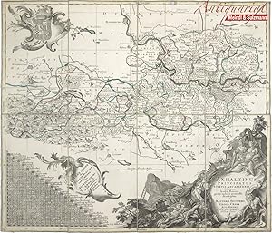 Bild des Verkufers fr "Anhaltinus Principatus Stirpis Ascaniensis felicitate hodie florens geographico penicillo descriptus  Matthaeo Seuttero Geogr. Caesar. Aug. Vindel. Cum Privil. S. Reg. Pol. et Elect. Saxon". zum Verkauf von Antiquariat MEINDL & SULZMANN OG