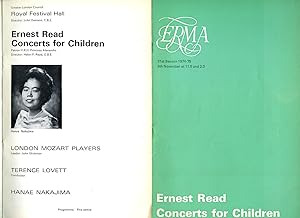 Bild des Verk�ufers f�r ERMA Ernest Read Concerts for Children | London Mozart Players (Leader: John Glickman) | Souvenir Theatre Brochure Programme Performed at The Royal Festival Hall, London | 31st Season 1974-1975 - 9th November at 11:00 and 2:00 zum Verkauf von Little Stour Books PBFA Member