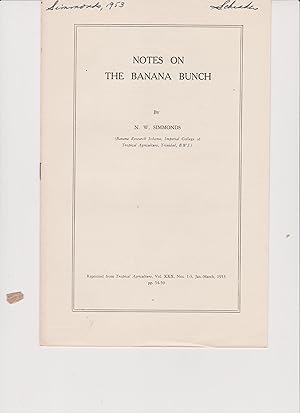 Bild des Verk�ufers f�r Notes on the Banana Bunch zum Verkauf von Robinson Street Books, IOBA