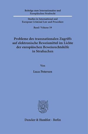 Bild des Verk�ufers f�r Probleme des transnationalen Zugriffs auf elektronische Beweismittel im Lichte der europ�ischen Beweisrechtshilfe in Strafsachen zum Verkauf von AHA-BUCH GmbH
