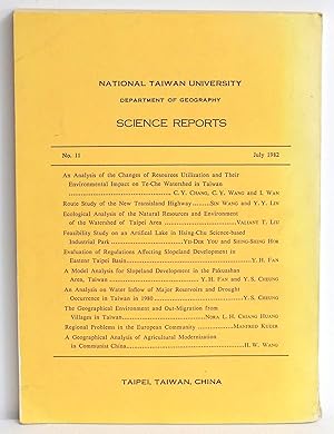 Seller image for National Taiwan University Department of Geography Science Reports No. 11 July 1982 for sale by Argyl Houser, Bookseller