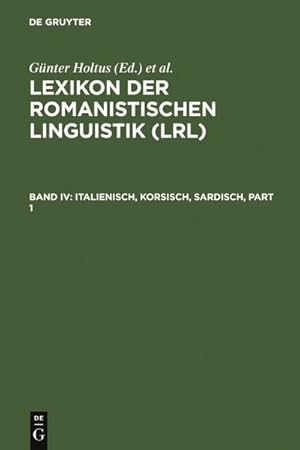 Bild des Verk�ufers f�r Italienisch, Korsisch, Sardisch -Language: german zum Verkauf von GreatBookPrices