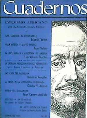 Seller image for CUADERNOS.- Revista Mensual de Am�rica Latina. Lote de 19 n�meros. Director: Germ�n Arciniegas. N�meros: 71-73, 77, 79-86, 88-93, 98. Colaboran: Juan Bosch, Daniel Coss�o Villegas, Josue de Castro, Ra�l Andrade, Ren� Dumont, Eduardo Mallea, Hernando Tellez, Germ�n Arciniegas, Salvador de Madariaga, Arturo Uslar-Pietri, Ezequiel de Olaso, Salvador Allende, Camilo Ponce Enr�quez, Luis Quintanilla, Pedro La�n Entralgo, Nestor Almendros, Octavio Paz, Benjam�n N��ez, Am�rco Ghioldi, Victoria Ocampo, Adolfo Lan�s, Marco Denevi, Maurice Gal�on, Mathilde Pom�s, Carlos Pellicer, Fernando Lot, Germ�n Pardo Garc�a, David Rousset, Jean Lacroix, L�zaro C�rdenas, Diego Rivera, Mariano Pic�n-Salas, Isabel Lleras de Ospina, Yorgos Theotocas, Jos� Luis Lanuza, Raimundo Souza Dantas, Nuno Veloso, Charles V. Aubrun, Alfredo Pareja D�ezcanseco, Guillermo de Torre, M. Peyrou, Lino Novas Calvo, D�ez de Medina, Juan Antonio Campuzano, Arturo Croce, Roberto Olivera Unda, Salvador Pineda, Antonio Espina, Osval for sale by Librer�a y Editorial Renacimiento, S.A.