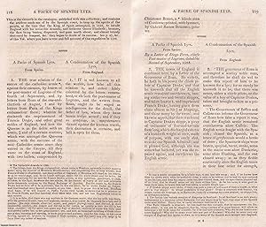 Immagine del venditore per 1588 : A Packe of Spanish Lyes, sent abroad in the World; first printed in Spaine in the Spanish Tongue and translated out of the Originall. (originally printed 1588). An original small format article from the Harleian Miscellany, 1809. venduto da Cosmo Books
