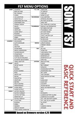 Imagen del vendedor de Sony Fs7 / Quick Start and Basic Reference a la venta por GreatBookPricesUK