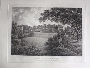 Original Antique Engraving Illustrating Prior Park in Somersetshire, the Seat of Mrs Smith, By W....