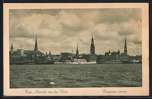 Ansichtskarte Riga, Ansicht von der Düna, Daugavas ainava