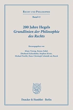 Seller image for 200 Jahre Hegels Grundlinien der Philosophie des Rechts. for sale by preigu