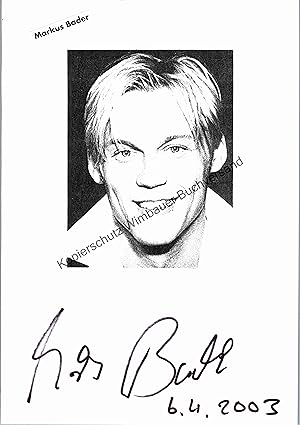 Seller image for Original Autogramm Markus Bader /// Autograph signiert signed signee for sale by Antiquariat im Kaiserviertel | Wimbauer Buchversand
