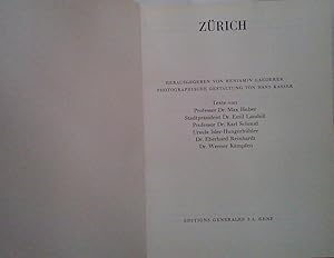 Imagen del vendedor de Benjamin laederer ZURICH. Editions Generales S.A. a la venta por Genesis Books