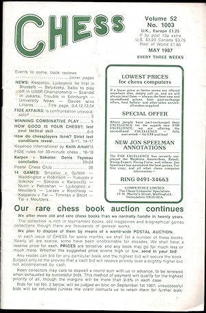 Imagen del vendedor de Chess Volume 52 May Number 1003 a la venta por The Book Collector, Inc. ABAA, ILAB